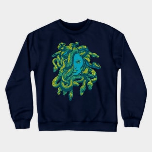 Medusa in Green Crewneck Sweatshirt